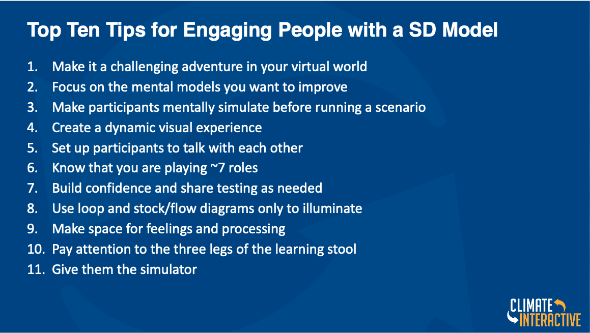 top 10 tips engage people with a system dynamics model andrew jones