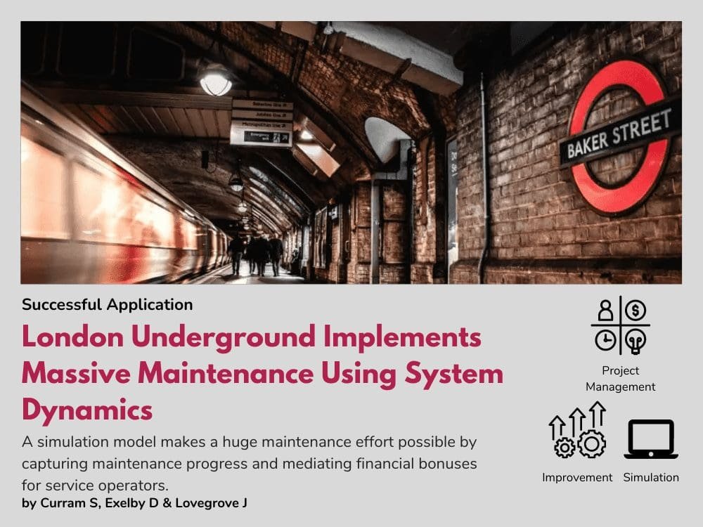 London Underground Implements Massive Maintenance Using System Dynamics