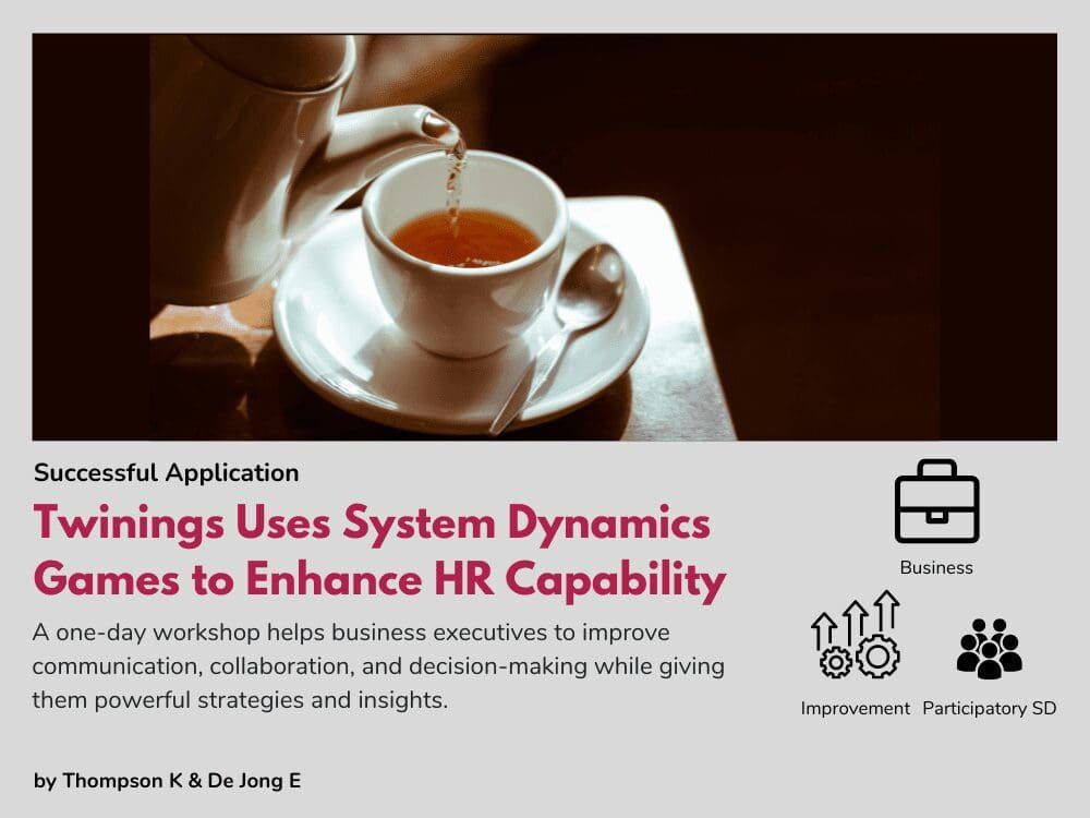 Twinings uses System Dynamics games to enhance HR capability