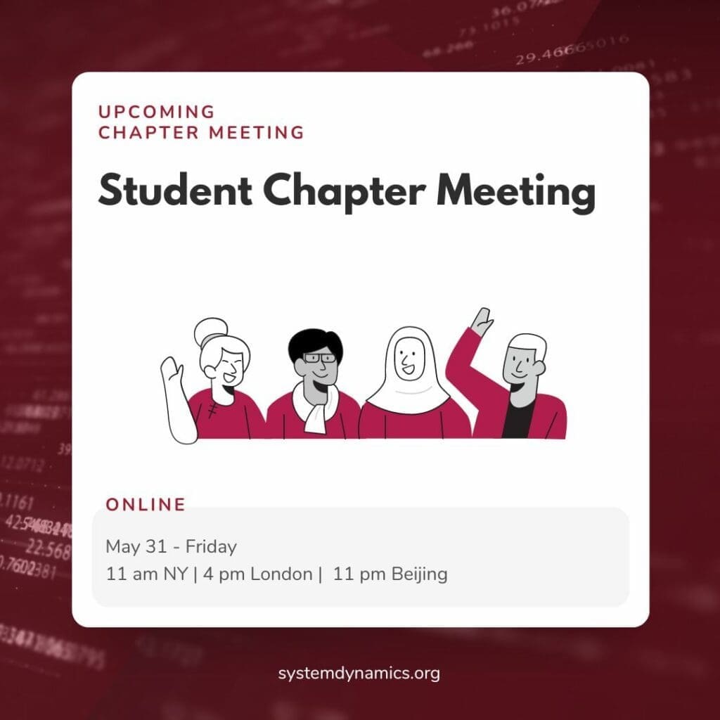 Student Chapter Meeting May 31, 2024, 11:00 am NY Time