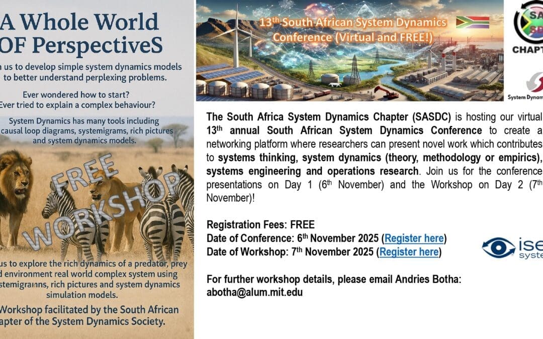 A Whole World of Perspectives – 13the South African System Dynamics Conference – Free Workshop